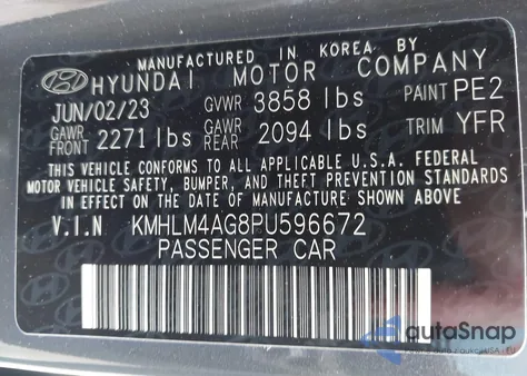 2023 Hyundai Elantra Sel from USA, damaged, VIN KMHLM4AG8PU596672